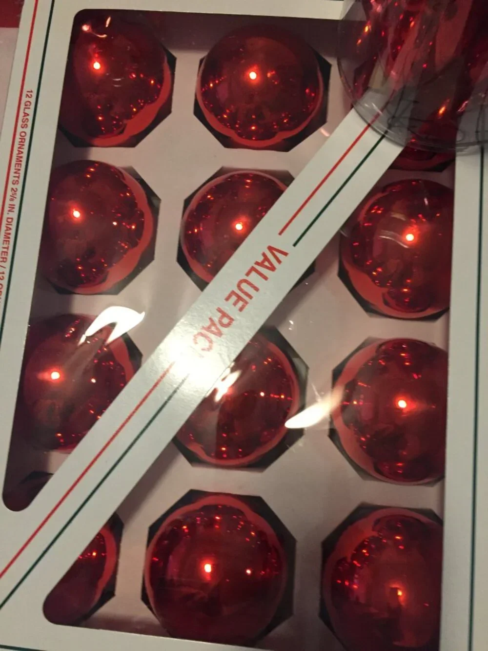 Red Shatterproof Christmas Ornaments Lot As Shown Matching Gold Glitter Teardrop